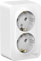 Розетка с заземлением накладная Systeme Electric Blanca 2-м. белый картинка